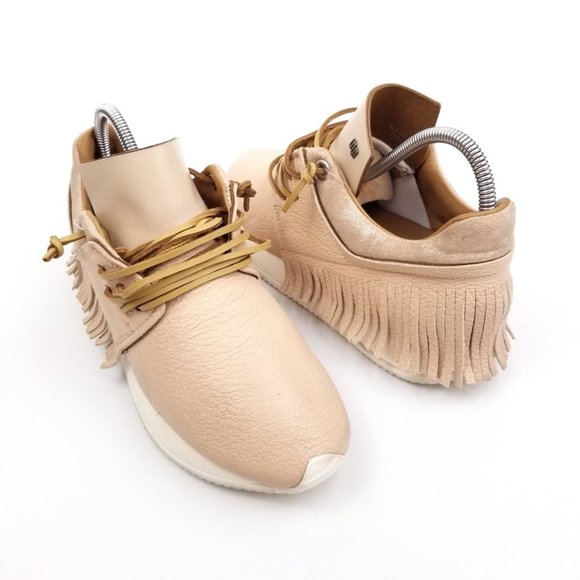 Esseutesse Shoes - ESSEutESSE Pink Leather Sneaker With Fringes In Rosa 6